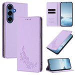 Custodia per telefono magnetica RFID in ecopelle con motivo peonia in rilievo., For Galaxy S26 FE 5G, For Galaxy S26+ 5G