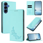 Custodia per telefono magnetica RFID in ecopelle con motivo peonia in rilievo., For Galaxy S26 FE 5G, For Galaxy S26+ 5G