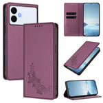 Custodia per telefono magnetica RFID in ecopelle con motivo peonia in rilievo., For Galaxy S26 Edge 5G, For Galaxy S26 Ultra 5G