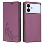 Custodia per telefono magnetica RFID in ecopelle con motivo peonia in rilievo., For Galaxy S26 Edge 5G, For Galaxy S26 Ultra 5G