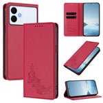 Custodia per telefono magnetica RFID in ecopelle con motivo peonia in rilievo., For Galaxy S26 Edge 5G, For Galaxy S26 Ultra 5G