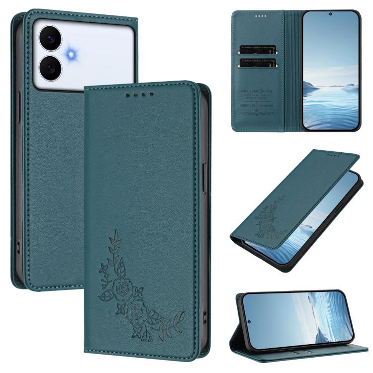 Custodia per telefono magnetica RFID in ecopelle con motivo peonia in rilievo., For Galaxy S26 Edge 5G, For Galaxy S26 Ultra 5G