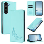 Custodia per telefono magnetica RFID in ecopelle con motivo peonia in rilievo., For Galaxy S23+ 5G, For Galaxy S23 5G