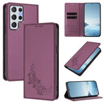 Custodia per telefono magnetica RFID in ecopelle con motivo peonia in rilievo., For Galaxy S20 FE 5G, For Galaxy S22 Ultra 5G