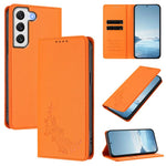 Custodia per telefono magnetica RFID in ecopelle con motivo peonia in rilievo., For Galaxy S21 FE 5G, For Galaxy S21 5G