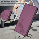 Custodia per telefono magnetica RFID in ecopelle con motivo peonia in rilievo., For Galaxy S20 Ultra 5G, For Galaxy S20+ 5G