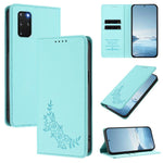 Custodia per telefono magnetica RFID in ecopelle con motivo peonia in rilievo., For Galaxy S20 Ultra 5G, For Galaxy S20+ 5G