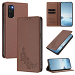 Custodia per telefono magnetica RFID in ecopelle con motivo peonia in rilievo., For Galaxy S20 5G