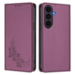 Custodia per telefono magnetica RFID in ecopelle con motivo peonia in rilievo., For Galaxy S26 FE 5G, For Galaxy S26+ 5G