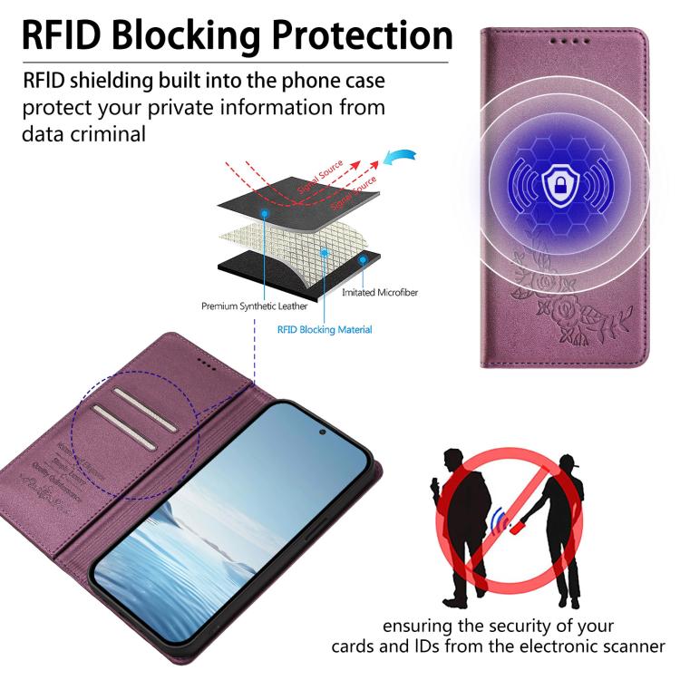 Custodia per telefono magnetica RFID in ecopelle con motivo peonia in rilievo., For Galaxy S26 FE 5G, For Galaxy S26+ 5G