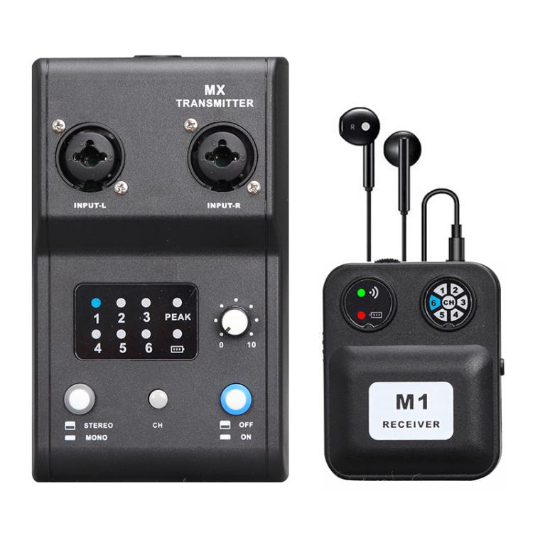 Sistema di monitoraggio auricolare wireless portatile MX-M1 per stadio 1 TX e 1 RX, MX-M1