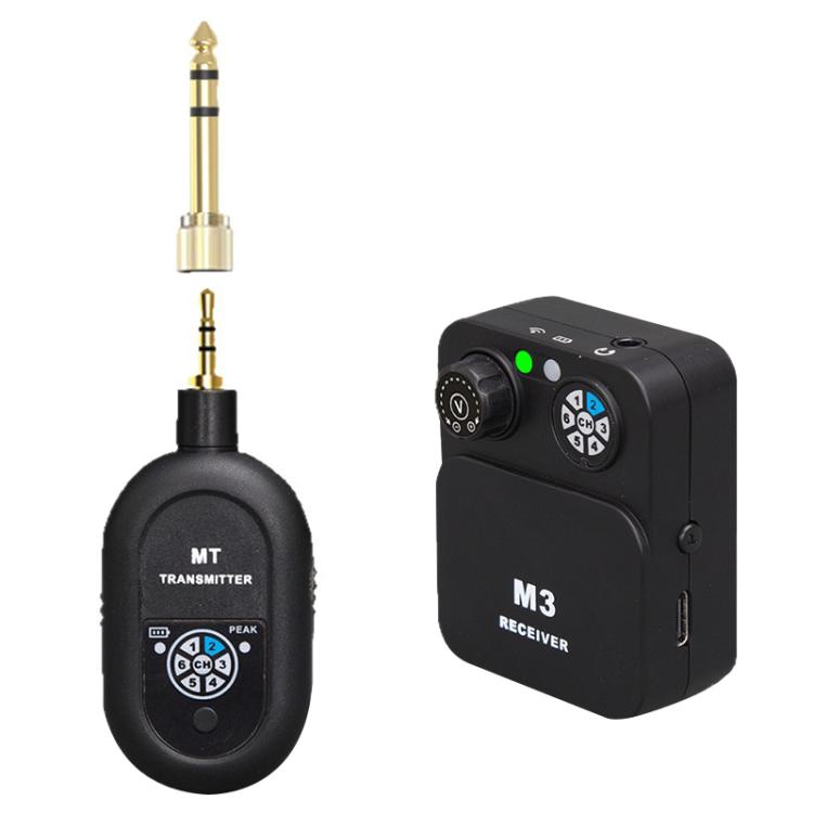 Sistema di monitoraggio in-ear wireless portatile MT-M3 per palcoscenici con trasmettitore da 3,5 mm / 6,5 mm e 1 ricevitore, MT-M3