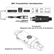 Sistema di monitoraggio auricolare wireless portatile MU-M2 per stadio 1 TX e 1 RX, MU-M2