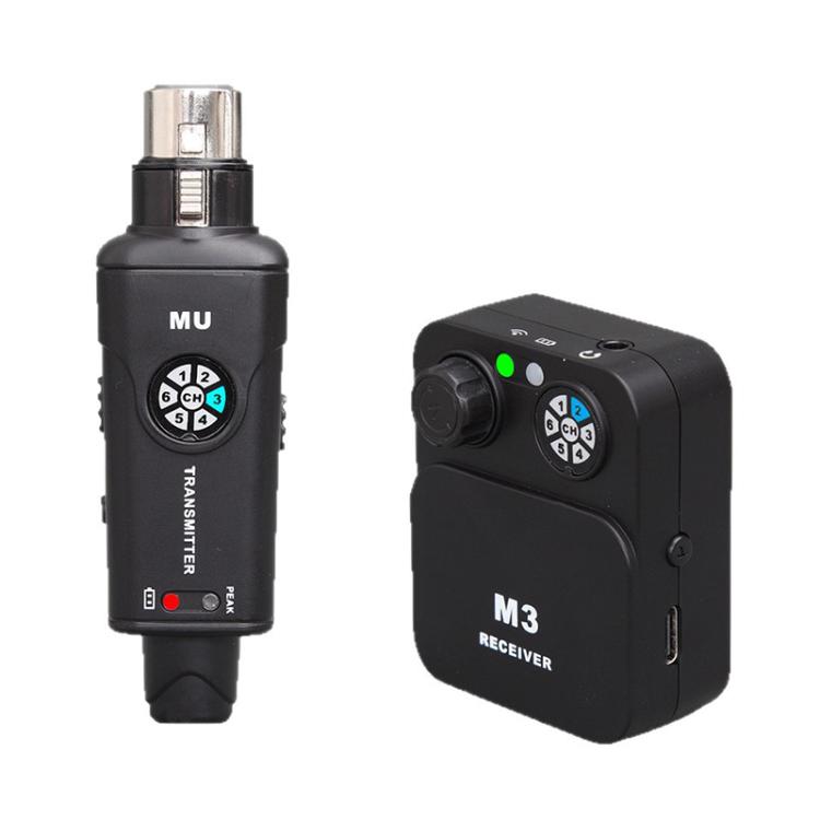 Sistema di monitoraggio auricolare wireless portatile MU-M3 per stadio 1 TX e 1 RX, MU-M3