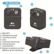 Sistema di monitoraggio auricolare wireless portatile MU-M3 per stadio 1 TX e 1 RX, MU-M3