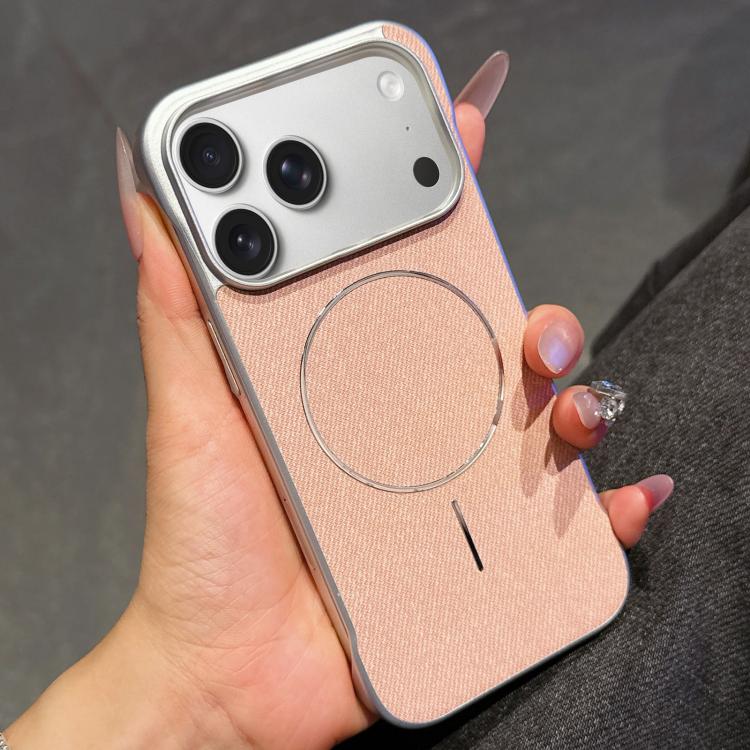 Custodia per telefono a mezza copertura in tessuto di lino stile retrò con chiusura magnetica., For iPhone 17 Pro Max, For iPhone 17 Pro, For iPhone 17, For iPhone 16 Pro Max