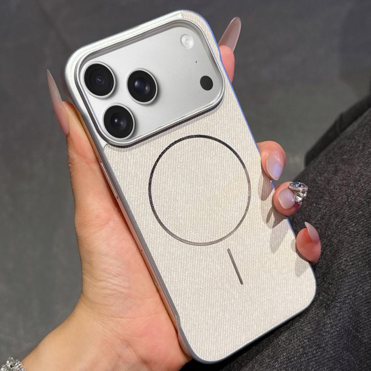 Custodia per telefono a mezza copertura in tessuto di lino stile retrò con chiusura magnetica., For iPhone 17 Pro Max, For iPhone 17 Pro, For iPhone 17, For iPhone 16 Pro Max