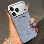 Custodia per telefono a mezza copertura in tessuto di lino stile retrò con chiusura magnetica., For iPhone 17 Pro Max, For iPhone 17 Pro, For iPhone 17, For iPhone 16 Pro Max