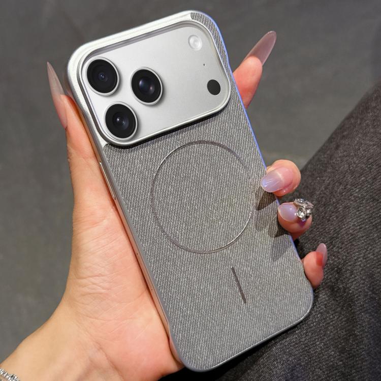 Custodia per telefono a mezza copertura in tessuto di lino stile retrò con chiusura magnetica., For iPhone 17 Pro Max, For iPhone 17 Pro, For iPhone 17, For iPhone 16 Pro Max