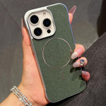Custodia per telefono a mezza copertura in tessuto di lino stile retrò con chiusura magnetica., For iPhone 16 Pro, For iPhone 16 Plus, For iPhone 16, For iPhone 15 Pro Max
