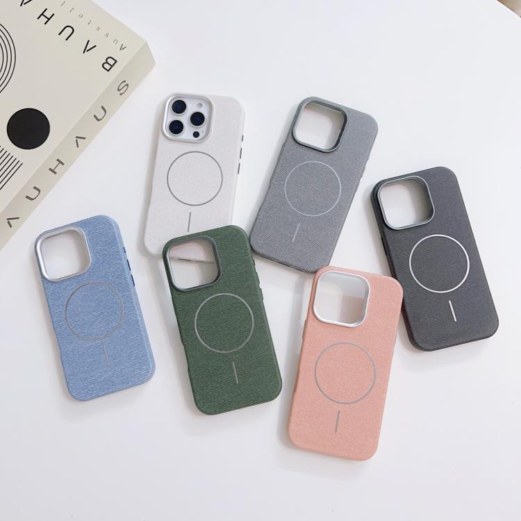 Custodia per telefono a mezza copertura in tessuto di lino stile retrò con chiusura magnetica., For iPhone 17 Pro Max, For iPhone 17 Pro, For iPhone 17, For iPhone 16 Pro Max