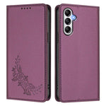 Custodia per telefono magnetica RFID in ecopelle con motivo peonia in rilievo., For Galaxy A35 5G, For Galaxy A25 5G Global