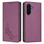 Custodia per telefono magnetica RFID in ecopelle con motivo peonia in rilievo., For Galaxy A57 5G, For Galaxy A37 5G