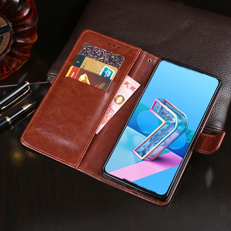 idewei Custodia in pelle a vibrazione orizzontale Crazy Horse Texture con supporto e slot per carte e portafoglio, For ASUS Zenfone 7 Pro ZS671KS, For ASUS Zenfone 7 ZS670KS, For Blackview BV5500