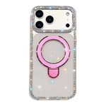 Custodia per telefono antiurto con supporto magnetico IMD a doppia faccia e strass., For iPhone 17 Pro Max, For iPhone 17 Pro