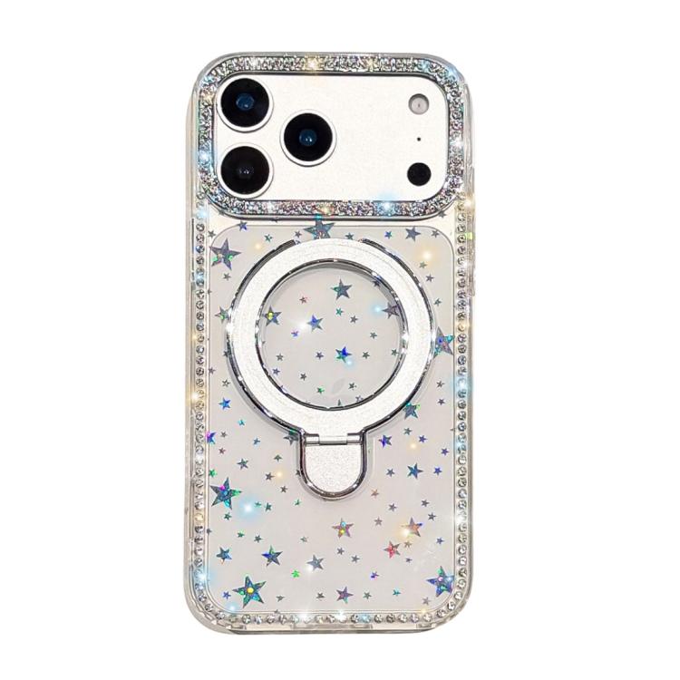 Custodia per telefono antiurto con supporto magnetico IMD a doppia faccia e strass., For iPhone 17 Pro Max, For iPhone 17 Pro