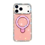 Custodia per telefono antiurto con supporto magnetico IMD a doppia faccia e strass., For iPhone 17 Pro Max, For iPhone 17 Pro