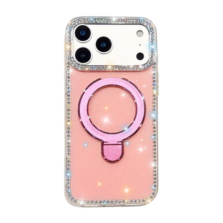 Custodia per telefono antiurto con supporto magnetico IMD a doppia faccia e strass., For iPhone 17 Pro Max, For iPhone 17 Pro