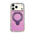 Custodia per telefono antiurto con supporto magnetico IMD a doppia faccia e strass., For iPhone 17 Pro Max, For iPhone 17 Pro