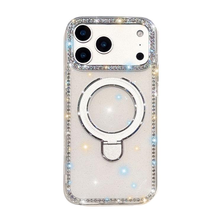 Custodia per telefono antiurto con supporto magnetico IMD a doppia faccia e strass., For iPhone 17 Pro Max, For iPhone 17 Pro