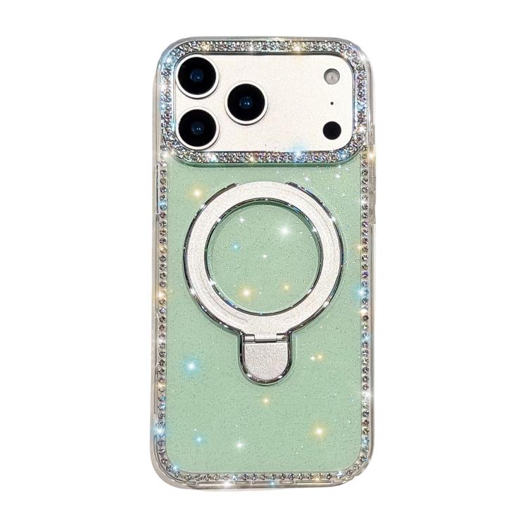 Custodia per telefono antiurto con supporto magnetico IMD a doppia faccia e strass., For iPhone 17 Pro Max, For iPhone 17 Pro