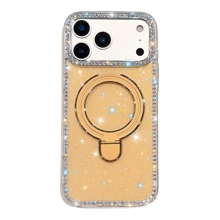 Custodia per telefono antiurto con supporto magnetico IMD a doppia faccia e strass., For iPhone 17 Pro Max, For iPhone 17 Pro