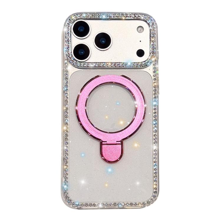 Custodia per telefono antiurto con supporto magnetico IMD a doppia faccia e strass., For iPhone 17 Pro Max, For iPhone 17 Pro