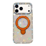 Custodia per telefono antiurto con supporto magnetico IMD a doppia faccia e strass., For iPhone 17 Pro Max, For iPhone 17 Pro