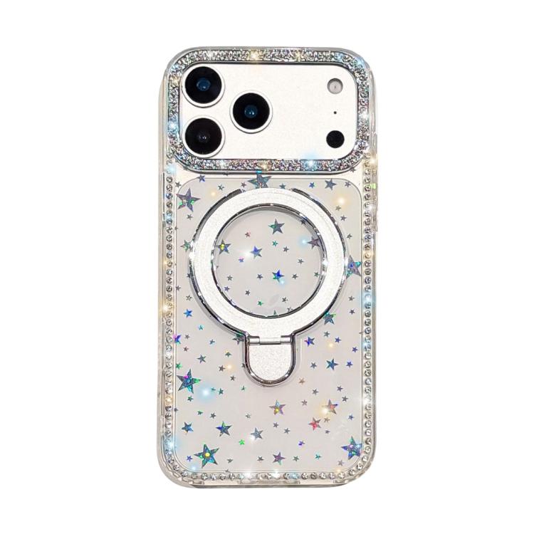 Custodia per telefono antiurto con supporto magnetico IMD a doppia faccia e strass., For iPhone 17 Pro Max, For iPhone 17 Pro