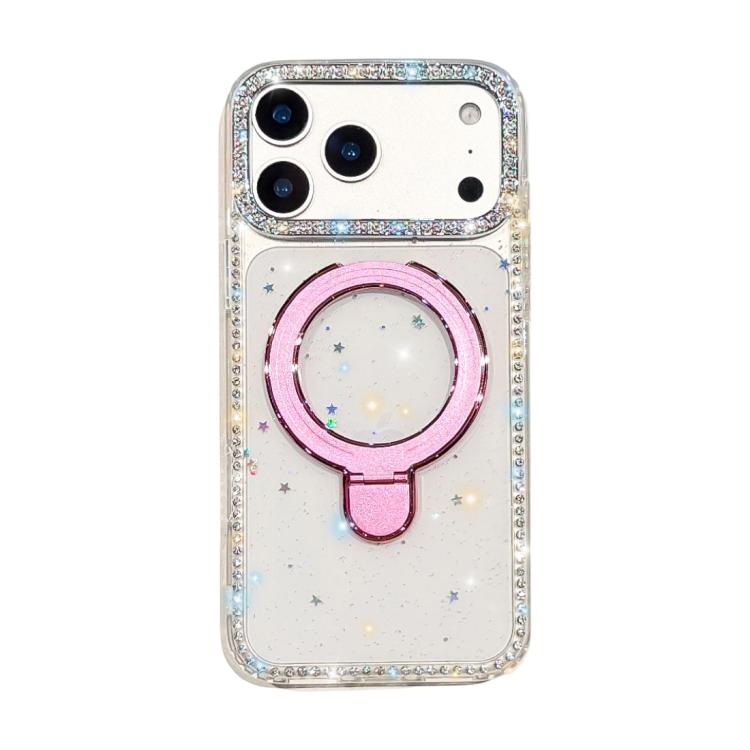 Custodia per telefono antiurto con supporto magnetico IMD a doppia faccia e strass., For iPhone 17 Pro Max, For iPhone 17 Pro