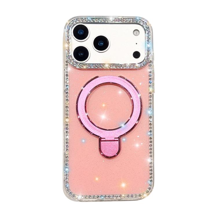 Custodia per telefono antiurto con supporto magnetico IMD a doppia faccia e strass., For iPhone 17 Pro Max, For iPhone 17 Pro