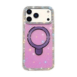 Custodia per telefono antiurto con supporto magnetico IMD a doppia faccia e strass., For iPhone 17 Pro Max, For iPhone 17 Pro