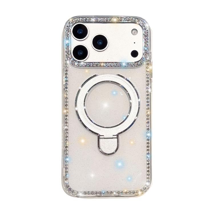 Custodia per telefono antiurto con supporto magnetico IMD a doppia faccia e strass., For iPhone 17 Pro Max, For iPhone 17 Pro