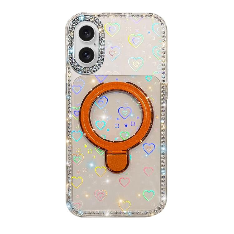 Custodia per telefono antiurto con supporto magnetico IMD a doppia faccia e strass., For iPhone 17, For iPhone Air