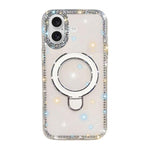 Custodia per telefono antiurto con supporto magnetico IMD a doppia faccia e strass., For iPhone 17, For iPhone Air