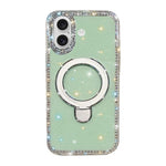 Custodia per telefono antiurto con supporto magnetico IMD a doppia faccia e strass., For iPhone 17, For iPhone Air