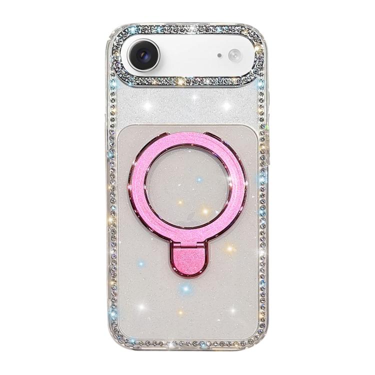 Custodia per telefono antiurto con supporto magnetico IMD a doppia faccia e strass., For iPhone 17, For iPhone Air