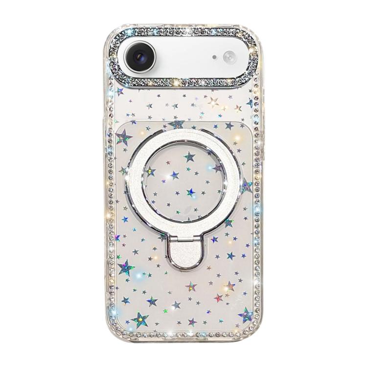 Custodia per telefono antiurto con supporto magnetico IMD a doppia faccia e strass., For iPhone 17, For iPhone Air