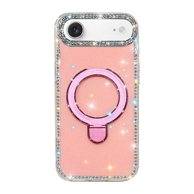 Custodia per telefono antiurto con supporto magnetico IMD a doppia faccia e strass., For iPhone 17, For iPhone Air