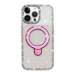 Custodia per telefono antiurto con supporto magnetico IMD a doppia faccia e strass., For iPhone 16 Pro Max, For iPhone 16 Pro